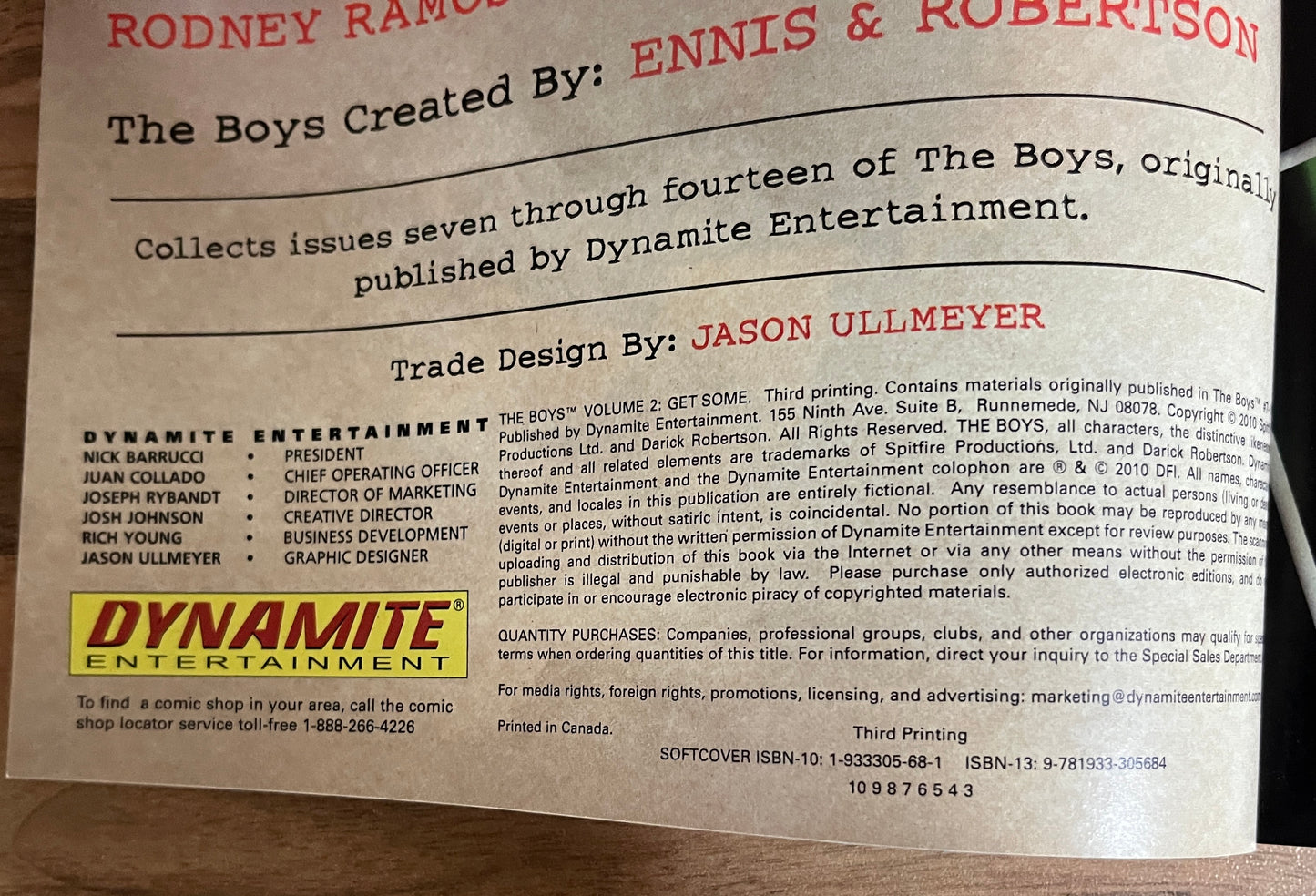 The Boys Volume Two GET SOME by Garth Ennis & Darick Robertson
