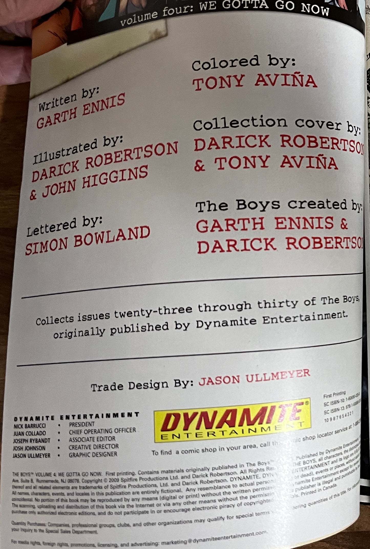 The Boys: Volume Four WE GOTTA GO NOW by Garth Ennis & Darick Robertson