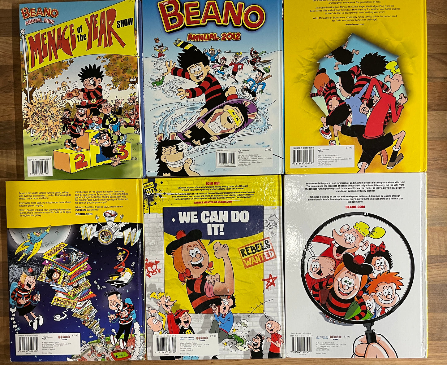 BEANO ANNUAL 2008, 12, 17, 18, 19, 20 BUY 1 OR MORE HARDCOVER