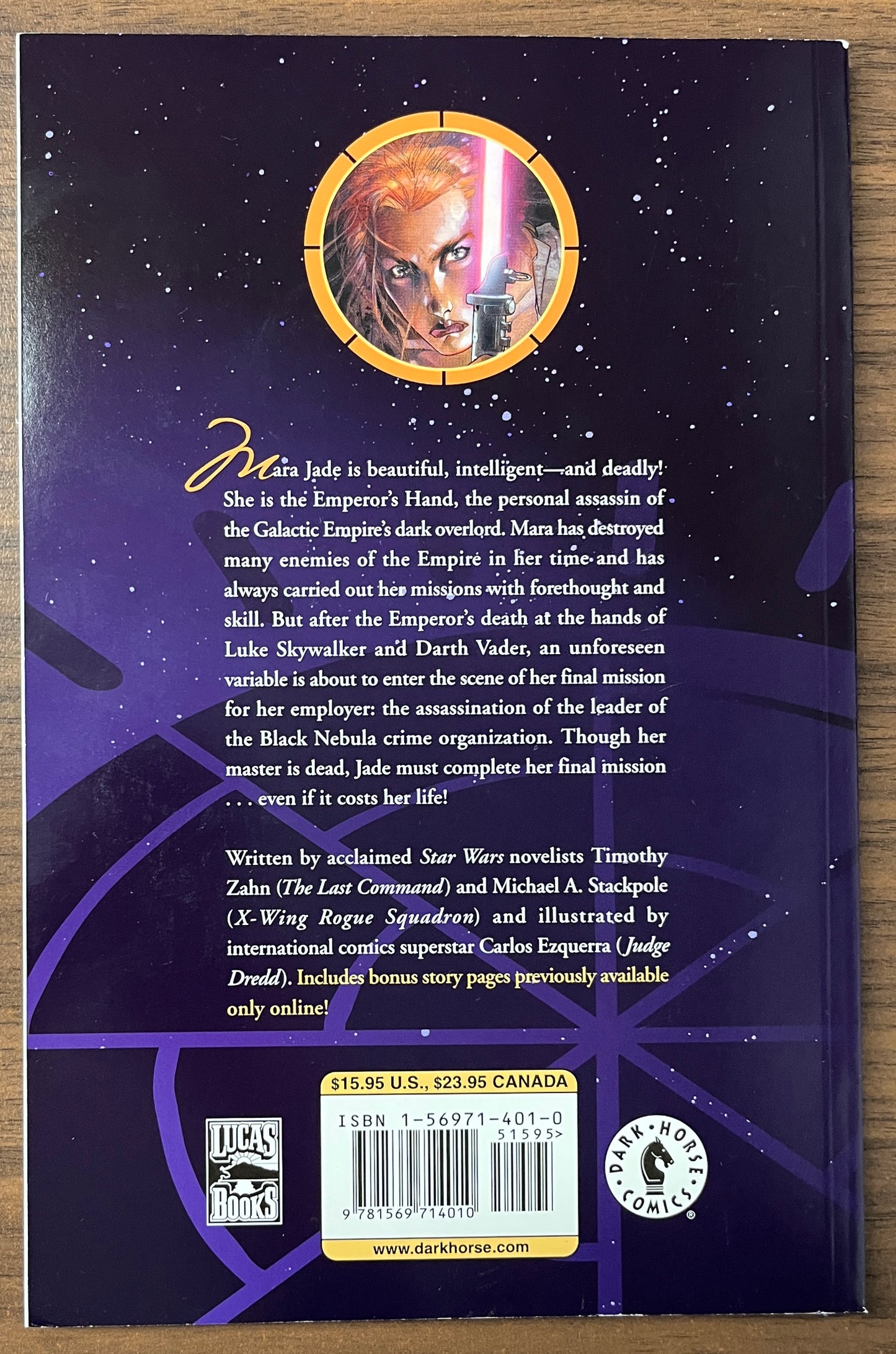Star Wars: Mara Jade, By the Emperor's Hand Graphic TPB Timothy Zahn Dark Horse 1999, 1st Print