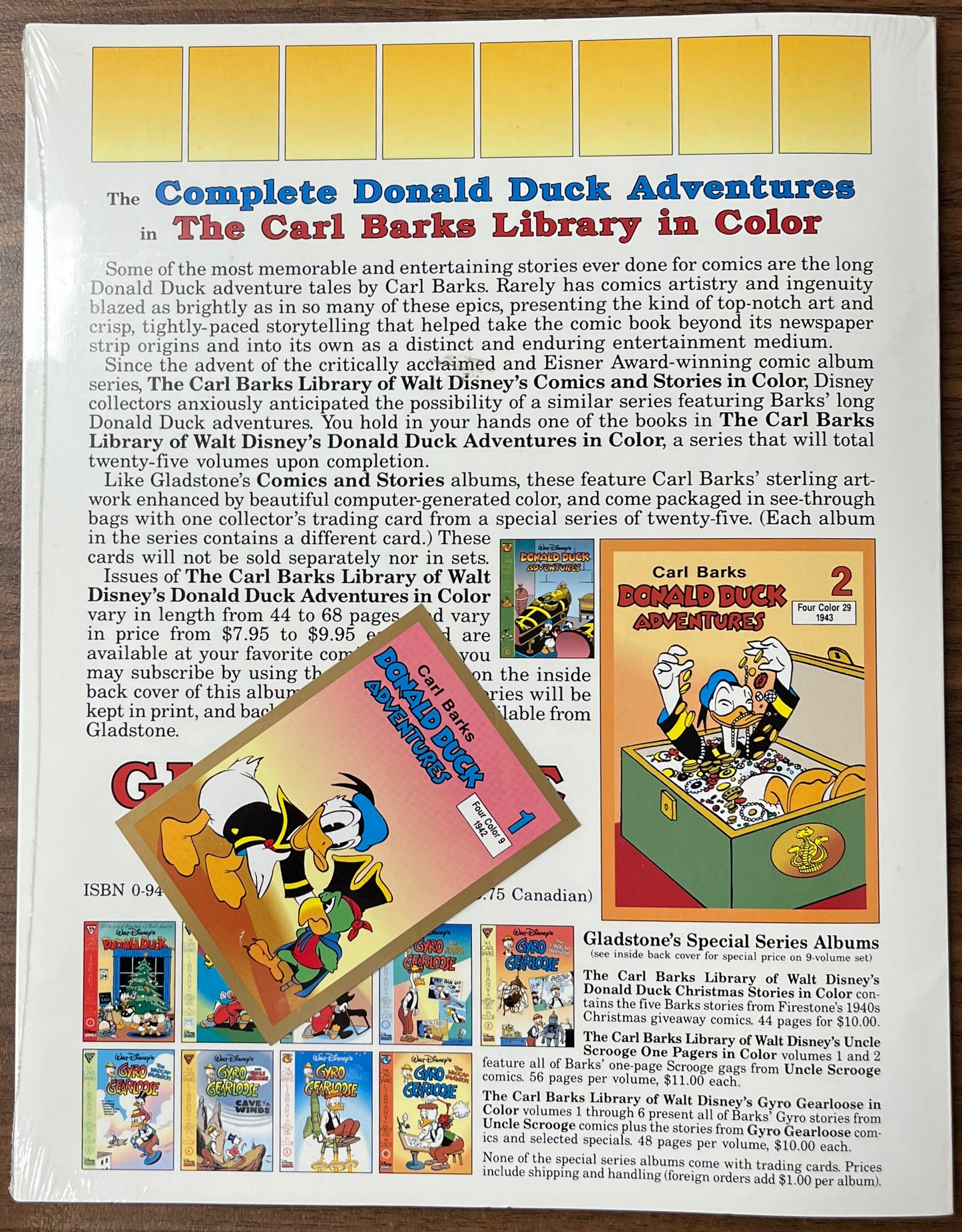 The Carl Barks Library of Donald Duck Adventures in Color No. 1 Bucket 0' Blood + Trading Card Brand New