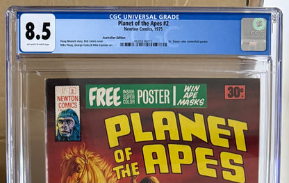 PLANET OF THE APES #2 CGC 8.5 + POSTER [NEWTON COMICS] AUSTRALIAN MARVEL 1975