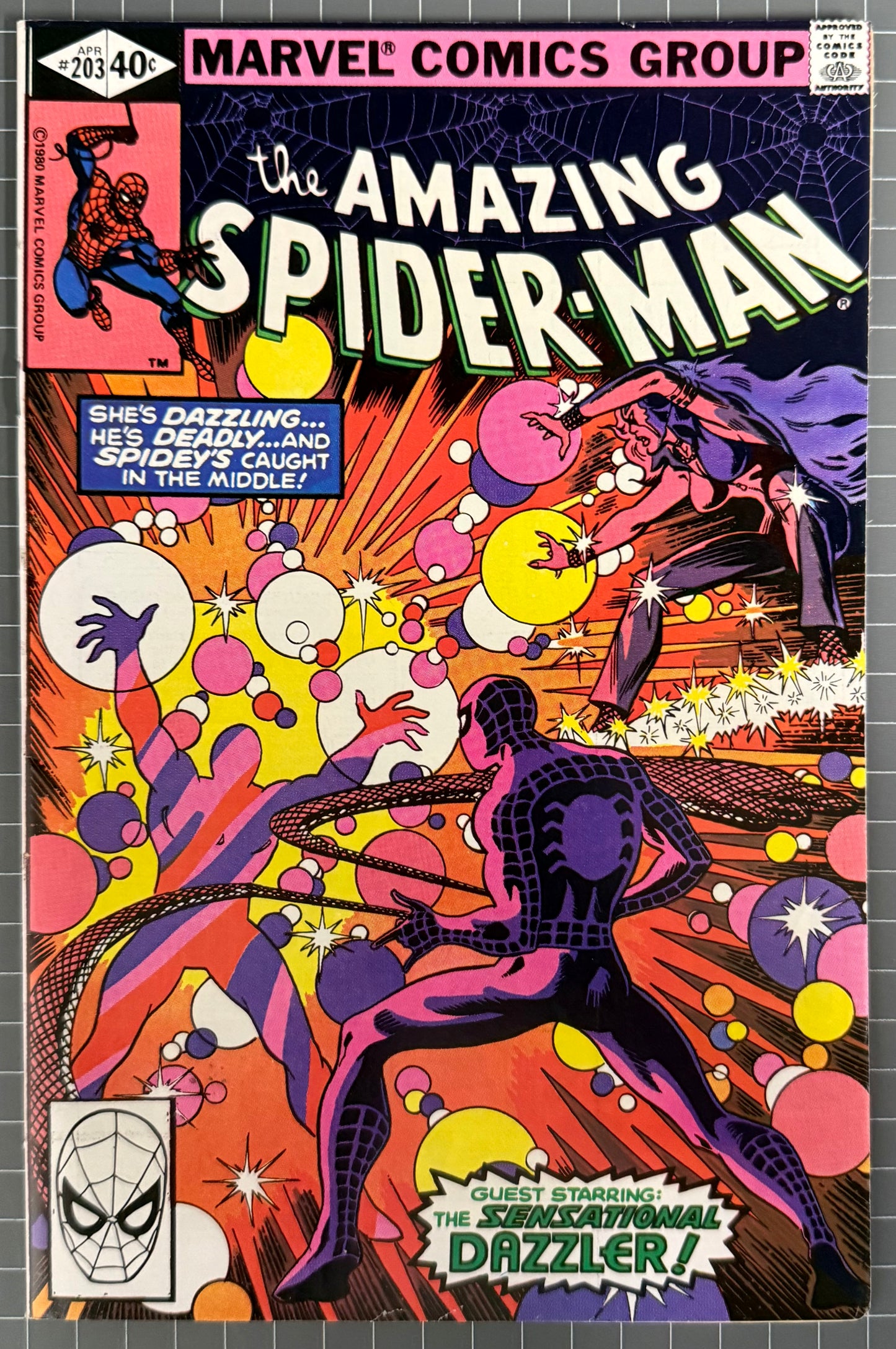 🔑 THE AMAZING SPIDER-MAN #203 [MARVEL COMICS] DIRECT *3RD APP. DAZZLER* 1980 VF