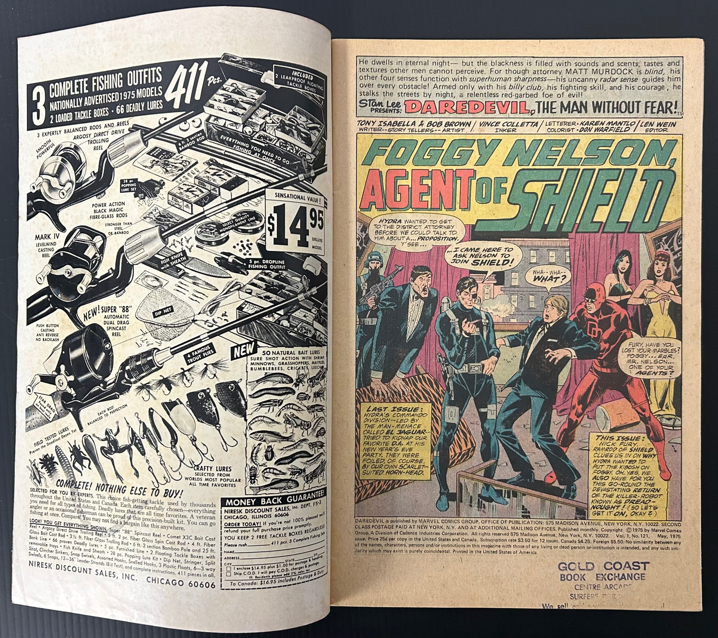 DAREDEVIL #121 [MARVEL COMICS] DIRECT 1975 VG/FN
