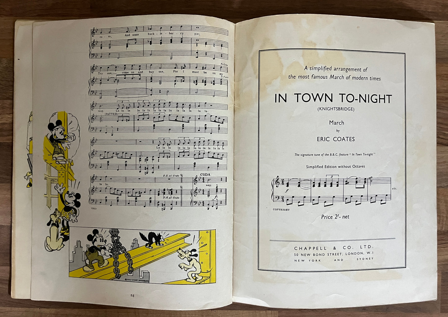 Folio of Songs Vol. II Walt Disney's Famous Pictures Mickey Mouse Silly Symphony