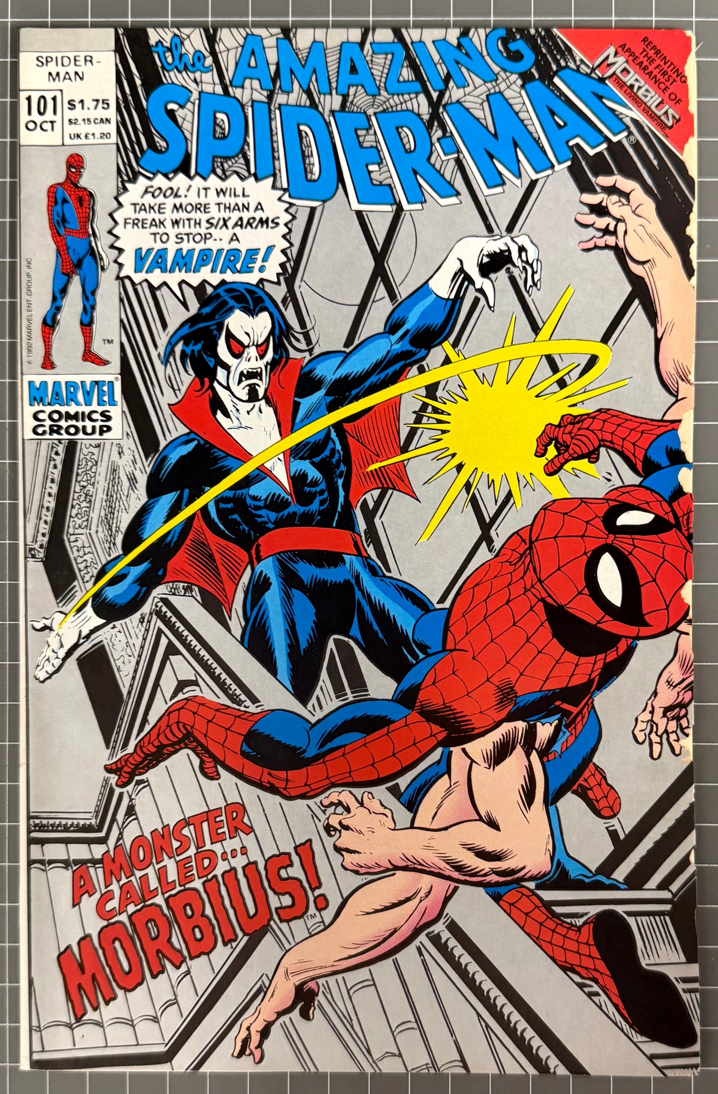 🔑 THE AMAZING SPIDER-MAN #101 [MARVEL COMICS] 2ND PRINTING *MORBIUS* 1992 VG