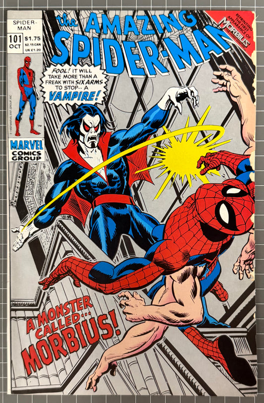 🔑 THE AMAZING SPIDER-MAN #101 [MARVEL COMICS] 2ND PRINTING *MORBIUS* 1992 VG