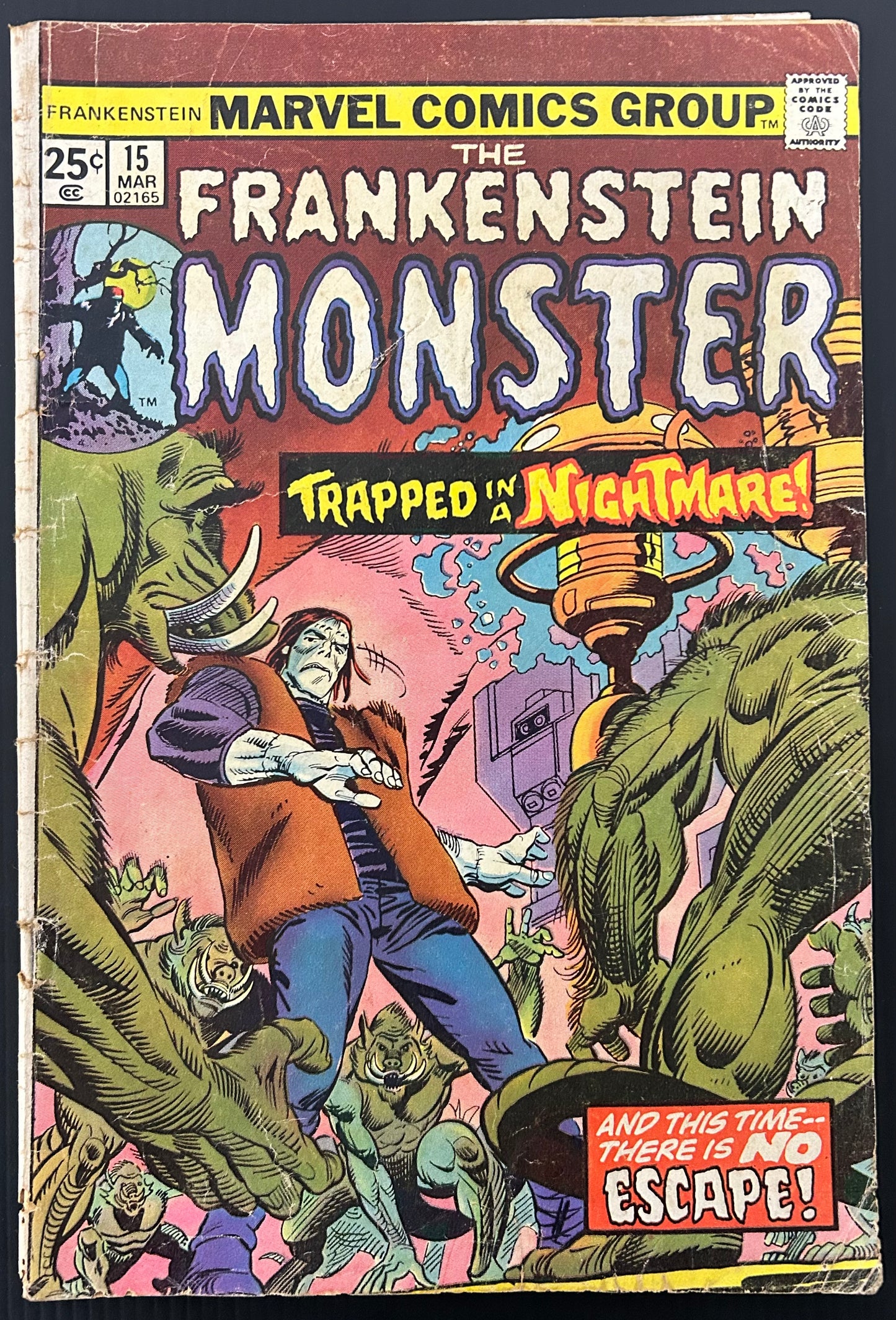 FRANKENSTEIN #15 [MARVEL COMICS] DIRECT 1975 GD+