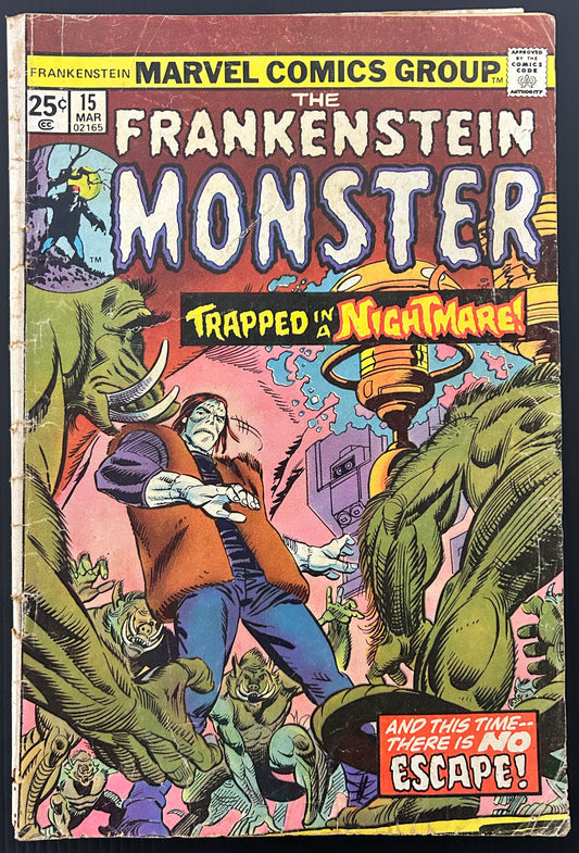 FRANKENSTEIN #15 [MARVEL COMICS] DIRECT 1975 GD+