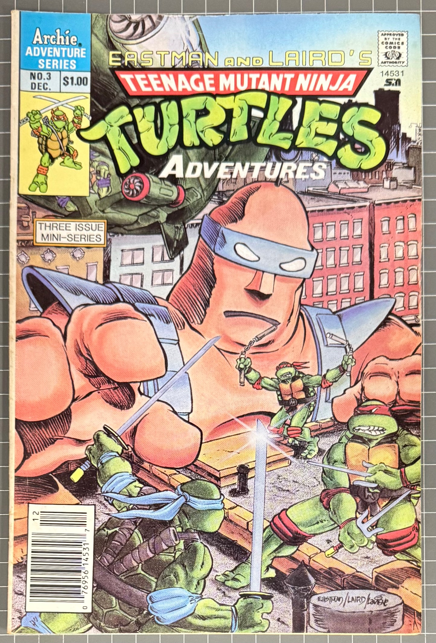 🔑 TEENAGE MUTANT NINJA TURTLES ADVENTURES #3 [ARCHIE] NEWSSTAND COMIC 1988 VG/FN