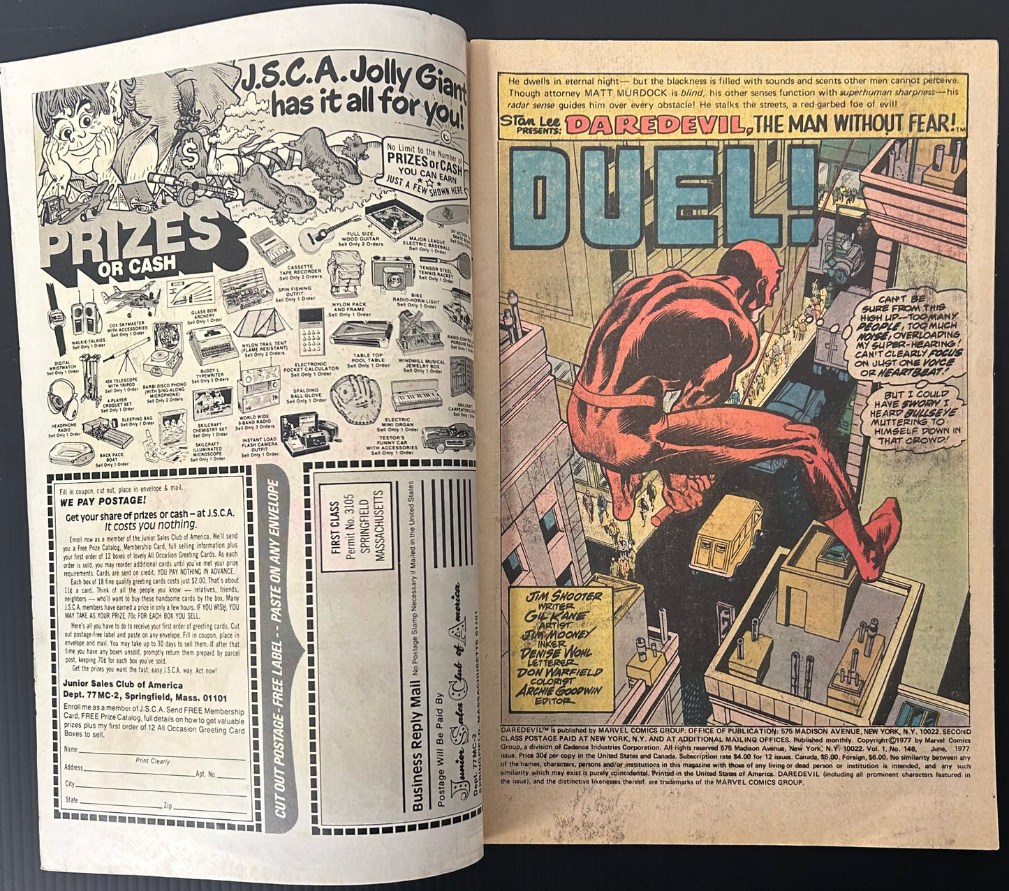 DAREDEVIL #146 [MARVEL COMICS] NEWSSTAND 1977 VG-