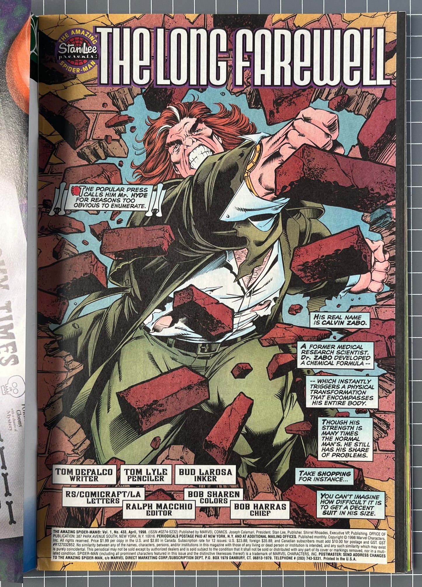 THE AMAZING SPIDER-MAN #433 [MARVEL COMICS] NEWSSTAND 1998 VF