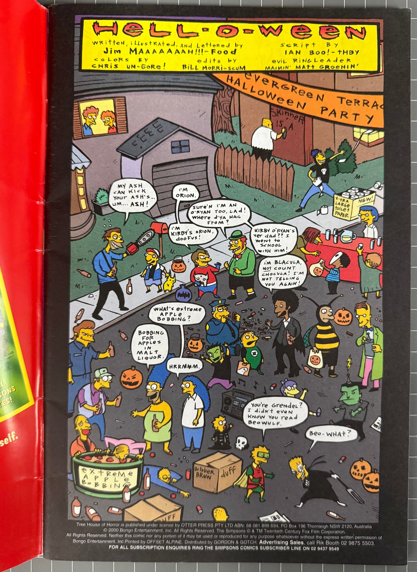TREEHOUSE OF HORROR #6 [OTTO PRESS] AUSTRALIAN COMIC REPRINT 2000 VG/FN