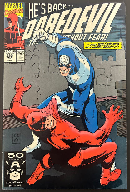 DAREDEVIL #290 [MARVEL COMICS] DIRECT 1991 VF