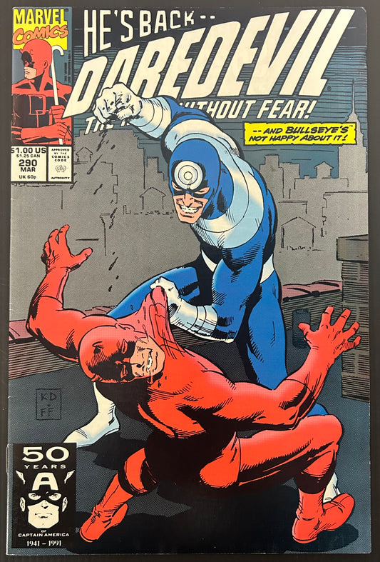 DAREDEVIL #290 [MARVEL COMICS] DIRECT 1991 VF