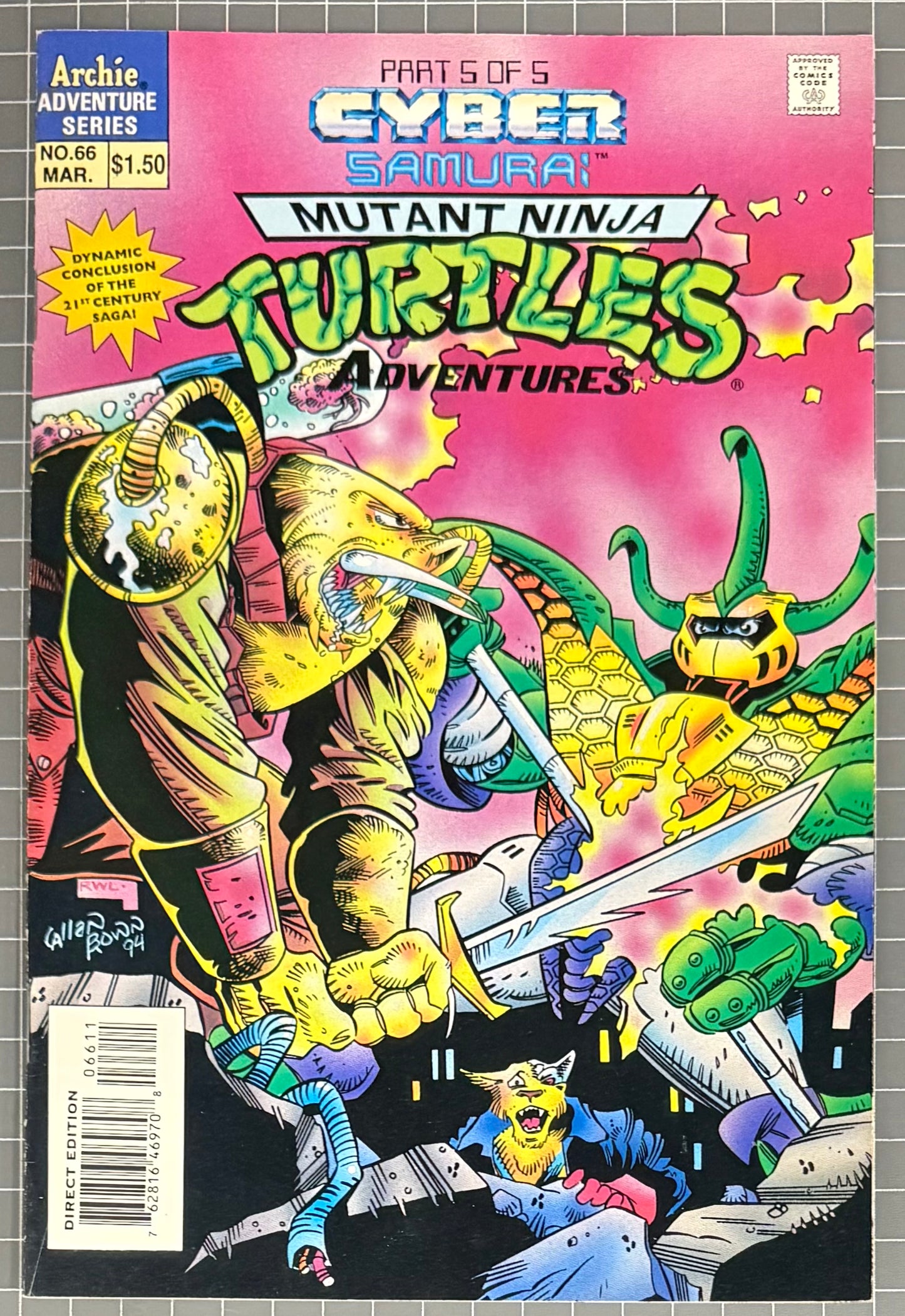 TEENAGE MUTANT NINJA TURTLES ADVENTURES #66 [ARCHIE] DIRECT COMIC 1995 FN/VF