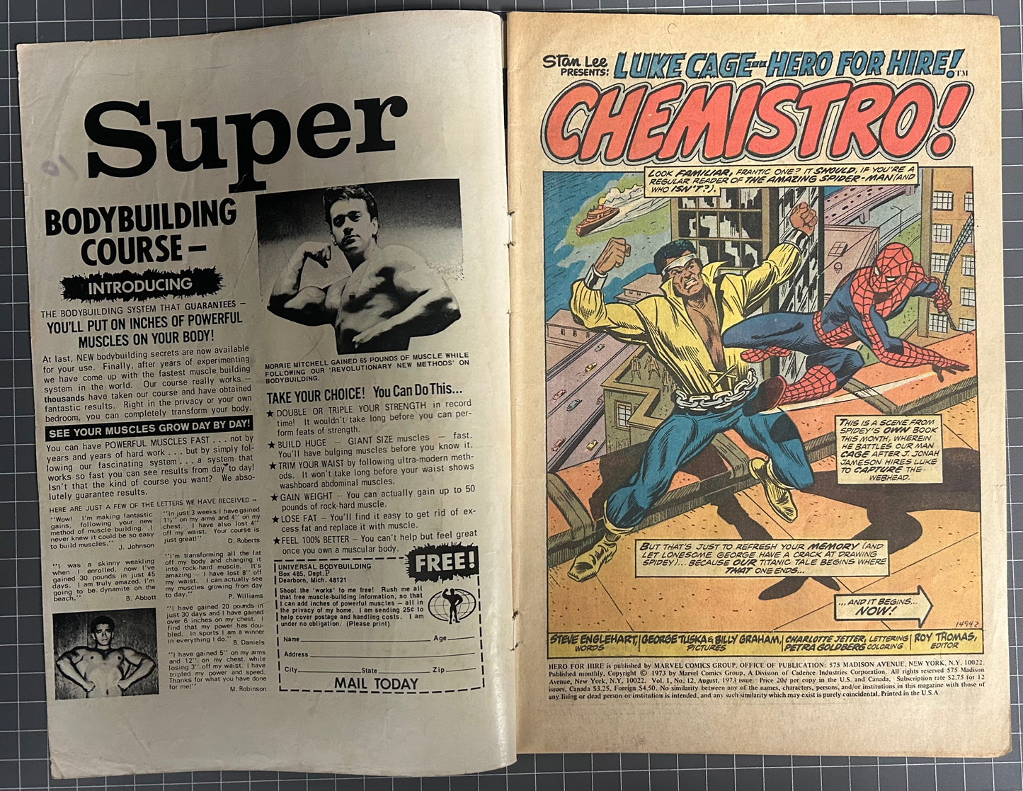 HERO FOR HIRE #12 [MARVEL COMICS] *LUKE CAGE* DIRECT 1973