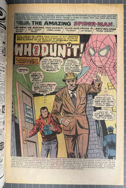 THE AMAZING SPIDER-MAN #155 [MARVEL COMICS] *JOHN ROMITA COVER* 1976 VG/FN