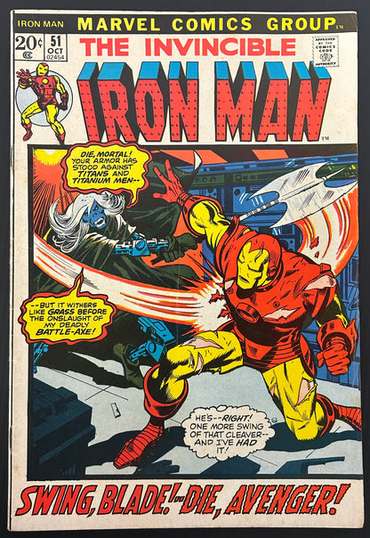IRON MAN #51 [MARVEL COMICS] DIRECT 1972 FN