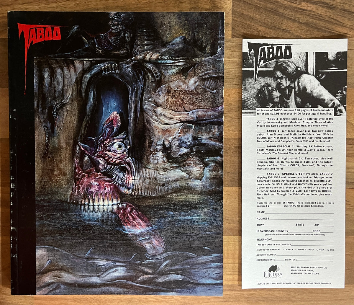 Taboo 6 - Stephen R Bissette, Spiderbaby + Original Tundra order form insert