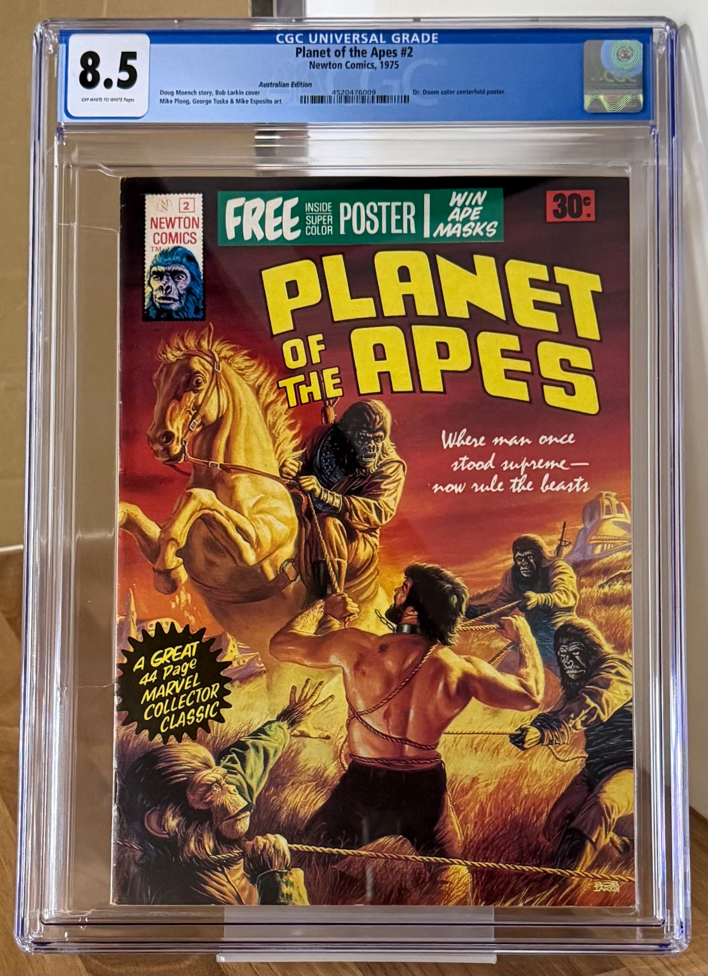 PLANET OF THE APES #2 CGC 8.5 + POSTER [NEWTON COMICS] AUSTRALIAN MARVEL 1975