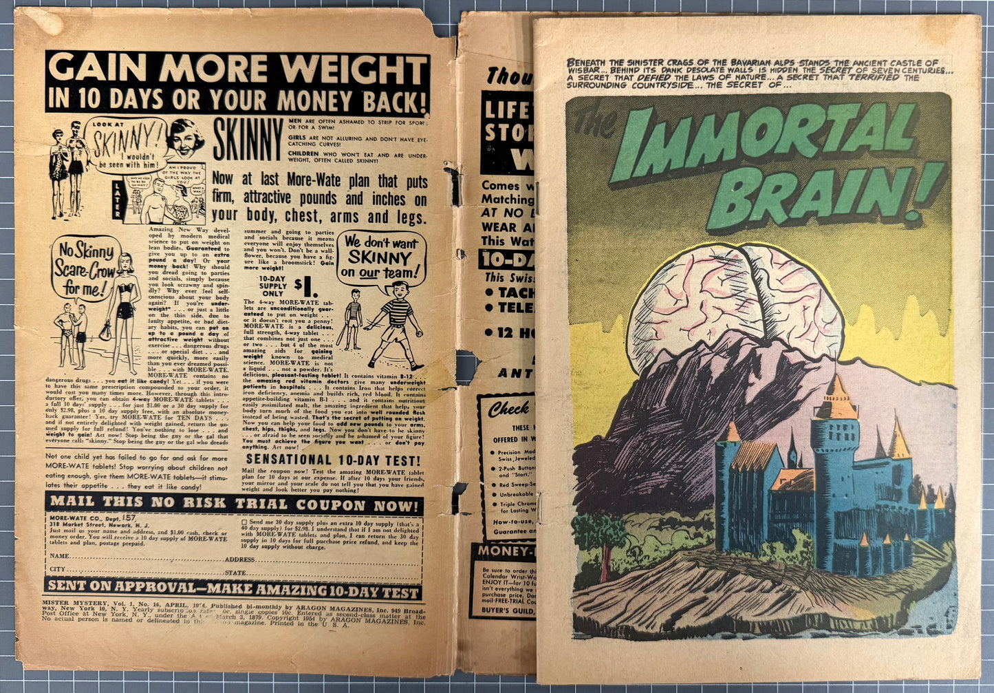 MISTER MYSTERY #16 [STANLEY MORSE] PRE-CODE HORROR BONDAGE ***RARE*** 1954 GD-