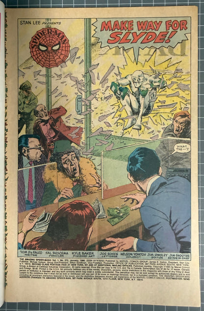🔑 AMAZING SPIDER-MAN #272 [MARVEL COMICS] *1ST APP. SLYDE* 1985 VG/FN