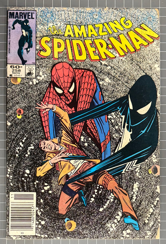 🔑 AMAZING SPIDER-MAN #258 [MARVEL COMICS] NEWSSTAND *NEW COSTUME* 1984 GD/VG