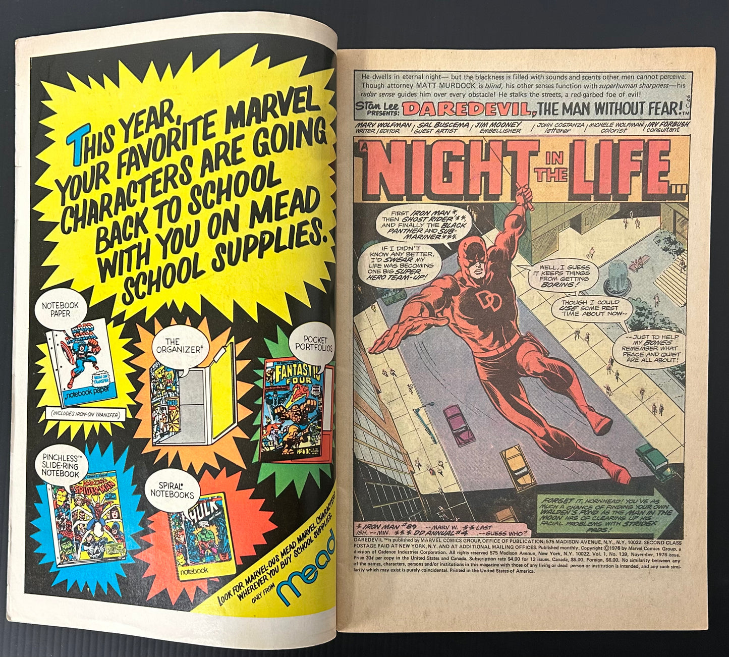 DAREDEVIL #139 [MARVEL COMICS] NEWSSTAND 1976 VG