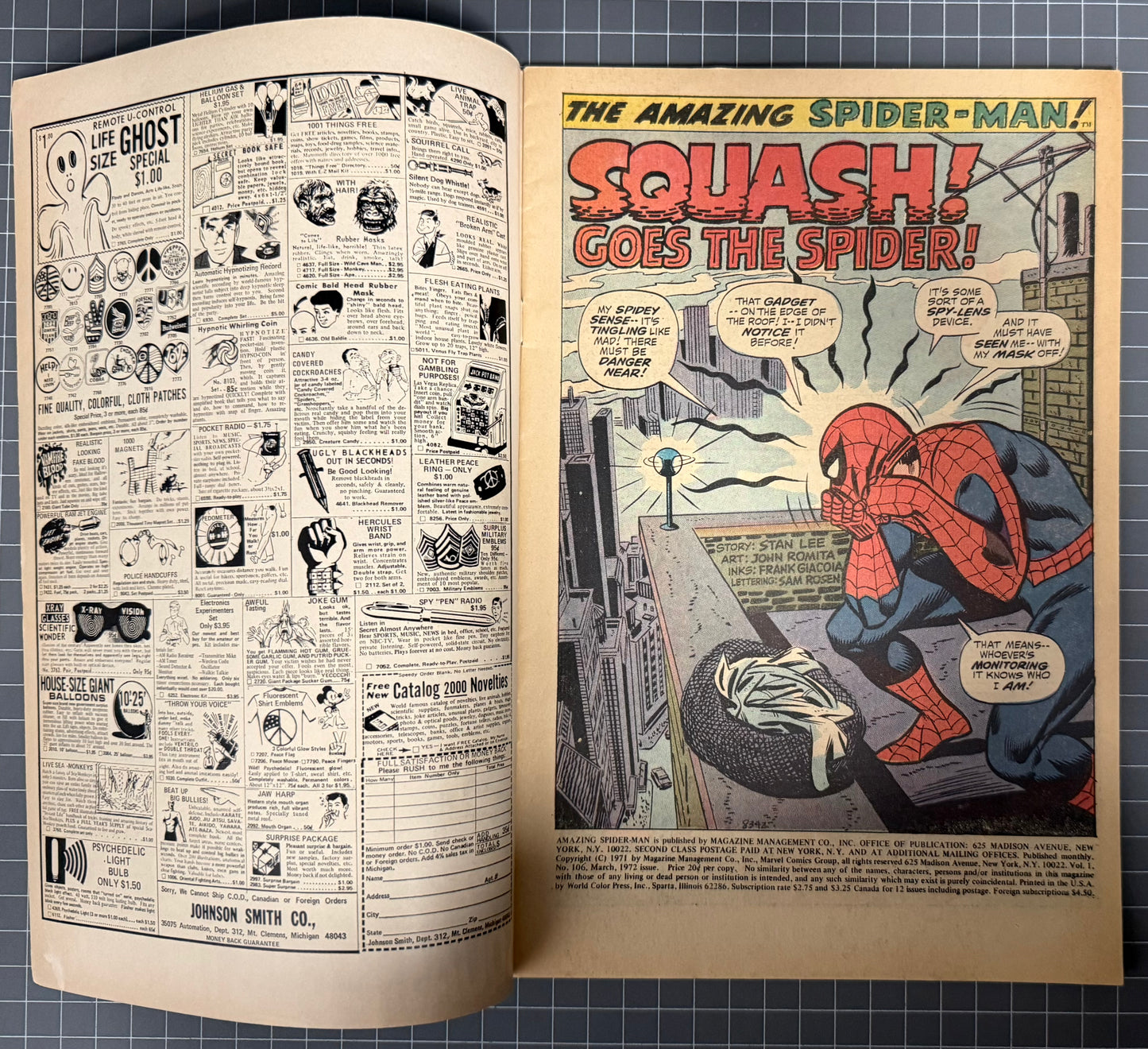 THE AMAZING SPIDER-MAN #106 [MARVEL COMICS] *JOHN ROMITA* 1972 FN/VF