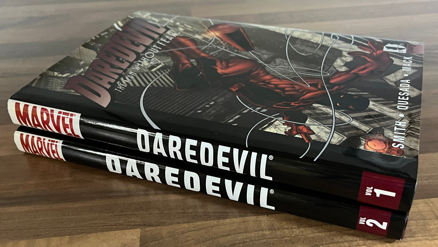 DAREDEVIL: The Man Without Fear Volumes 1 & 2, Bendis, Smith, 1st Print HC/DJ