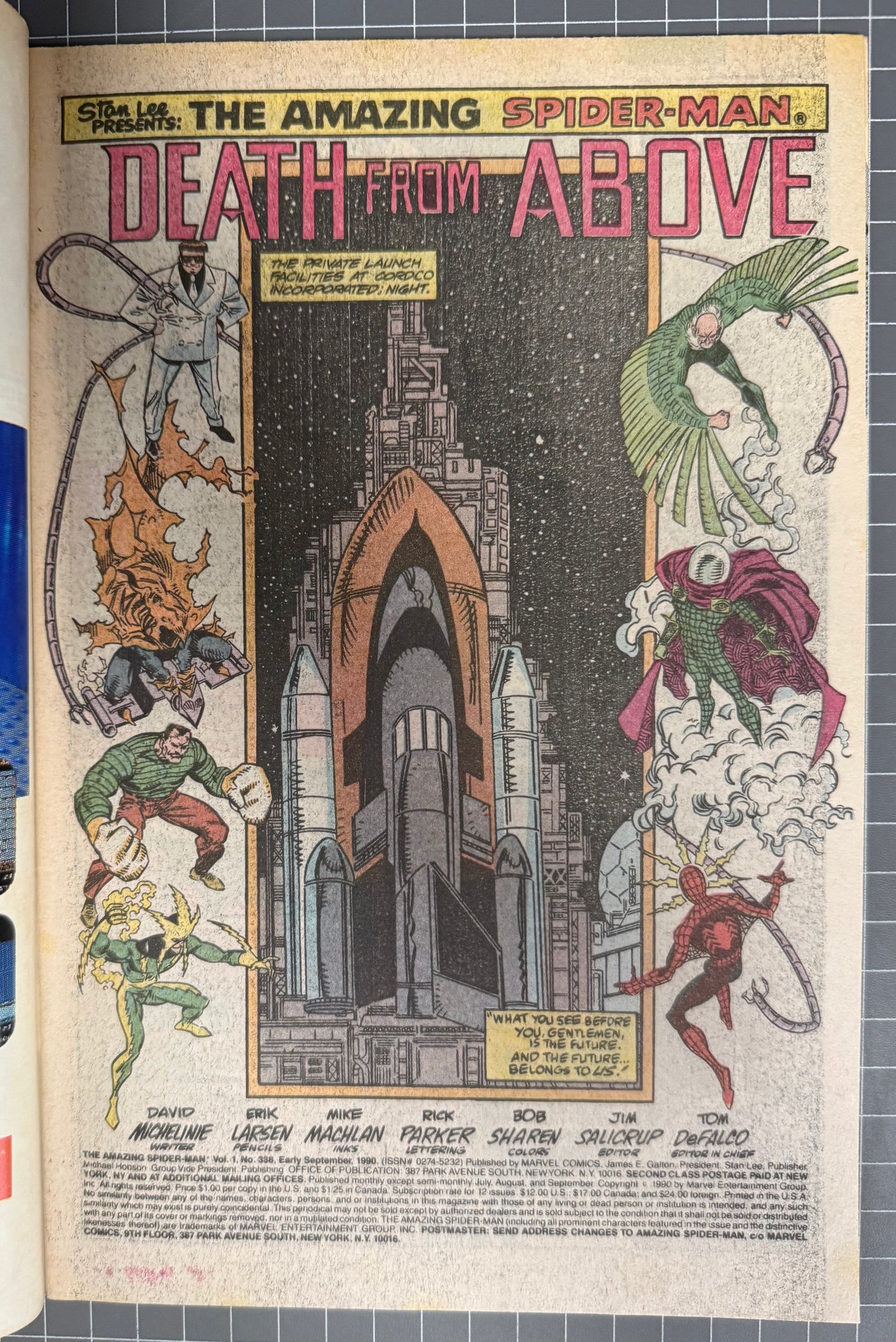 THE AMAZING SPIDER-MAN #338 [MARVEL COMICS] DIRECT 1990 VG/FN