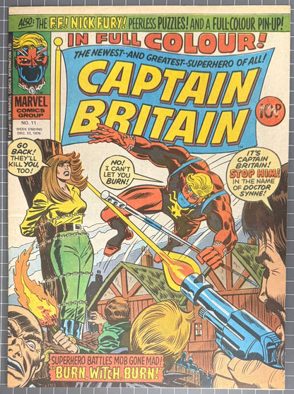 CAPTAIN BRITAIN #11 [MARVEL UK] COMIC MAGAZINE *HERB TRIMPE* 1976 VF/NM