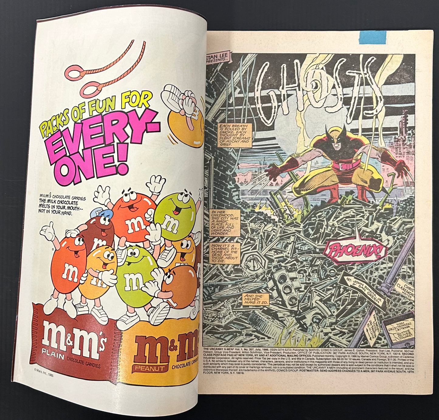 🔑 UNCANNY X-MEN #207 [MARVEL] NEWSSTAND COMIC 1986 VF-