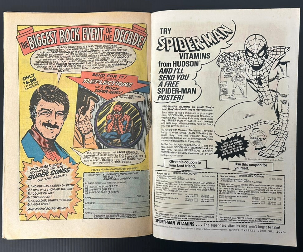 🔑 FANTASTIC FOUR #167 [MARVEL COMICS] DIRECT *FANTASTIC FOUR VS THE HULK* 1976 FN