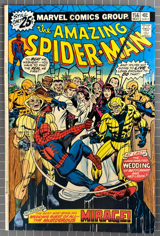 🔑 THE AMAZING SPIDER-MAN #156 [MARVEL COMICS] *1ST APP. MIRAGE* 1976 VG/FN