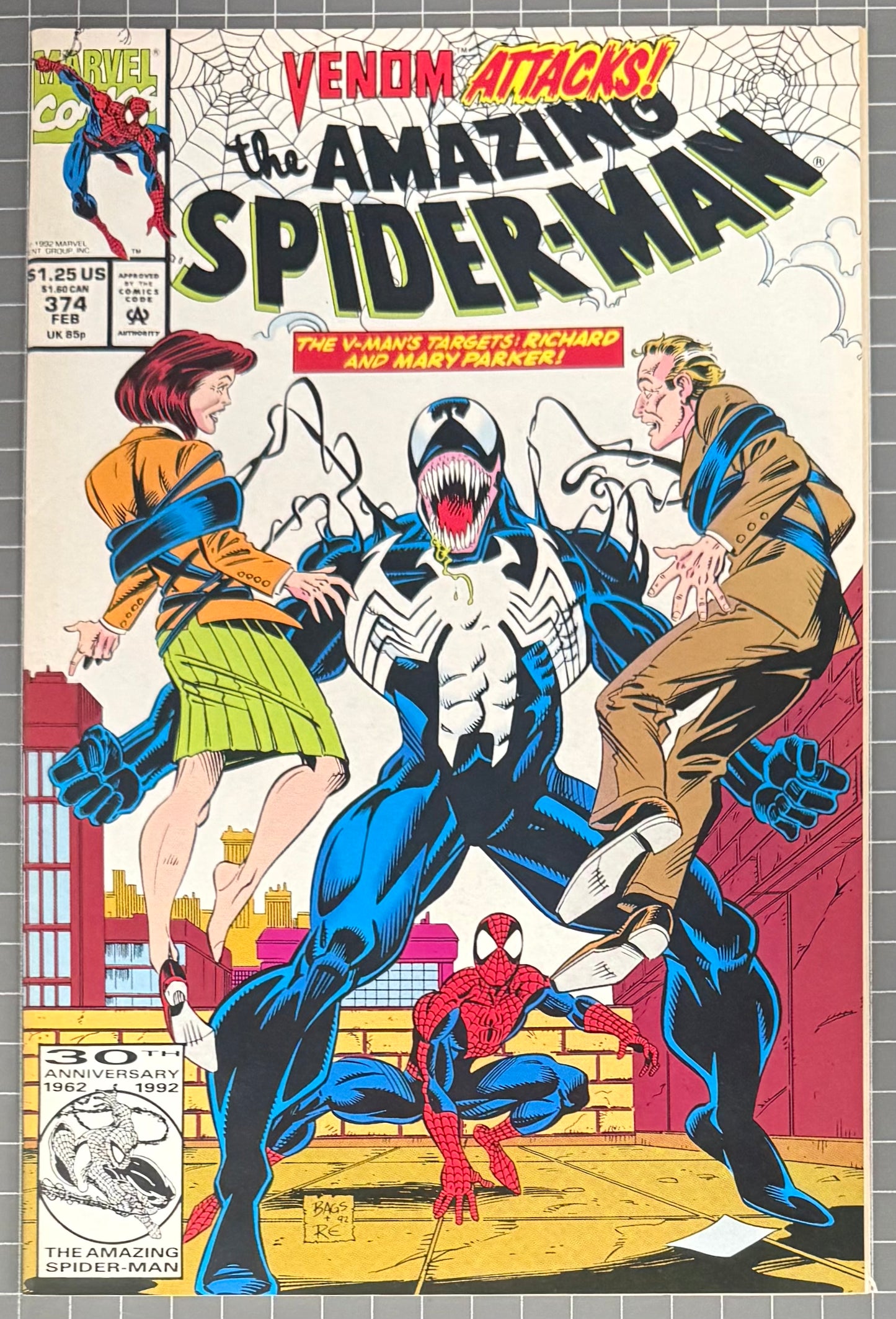 THE AMAZING SPIDER-MAN #374 [MARVEL COMICS] DIRECT *VENOM* 1993 VF