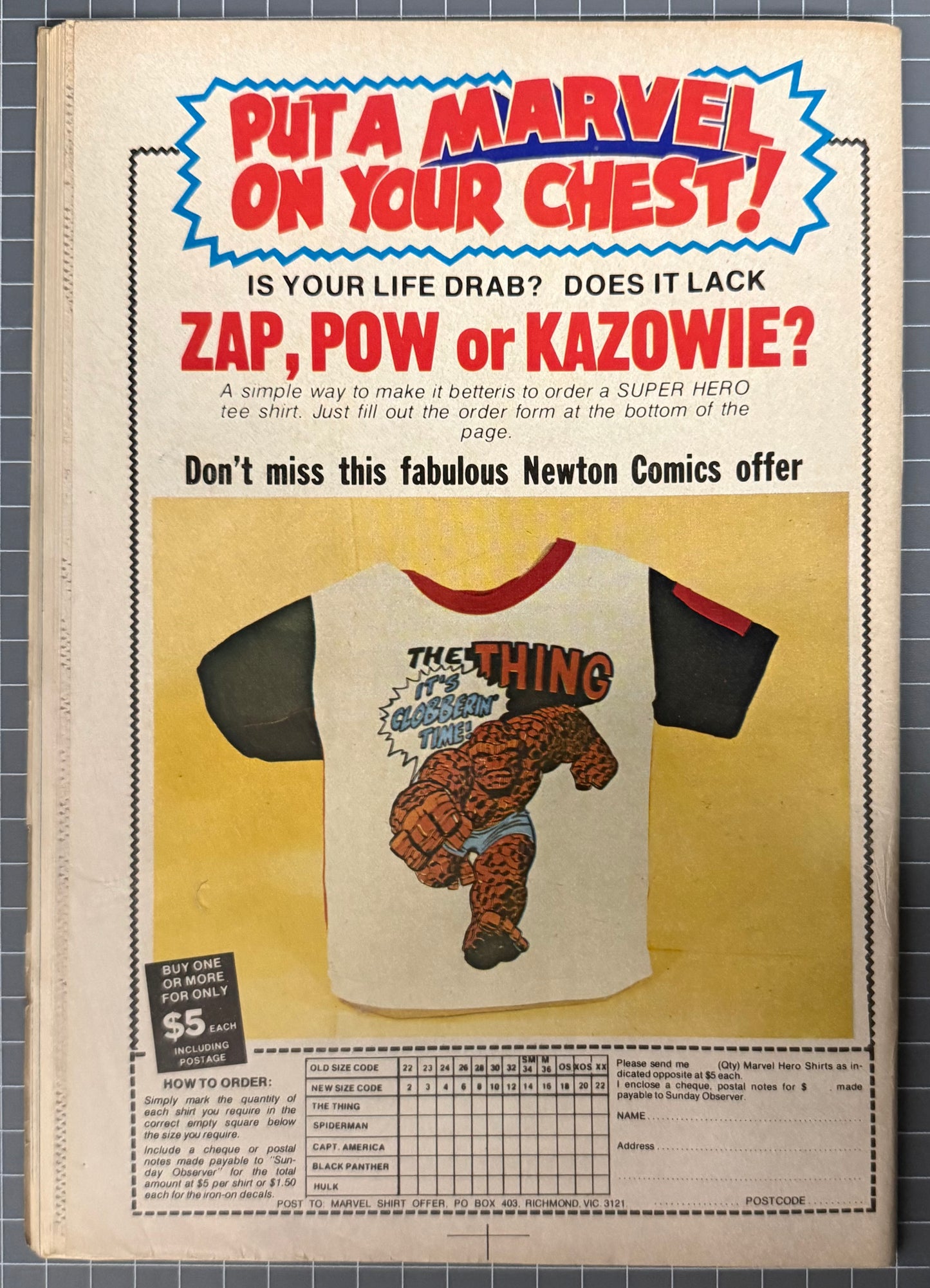 THE DEADLY HANDS OF KUNG FU #1 + POSTER [NEWTON COMICS] AUSTRALIAN 1975