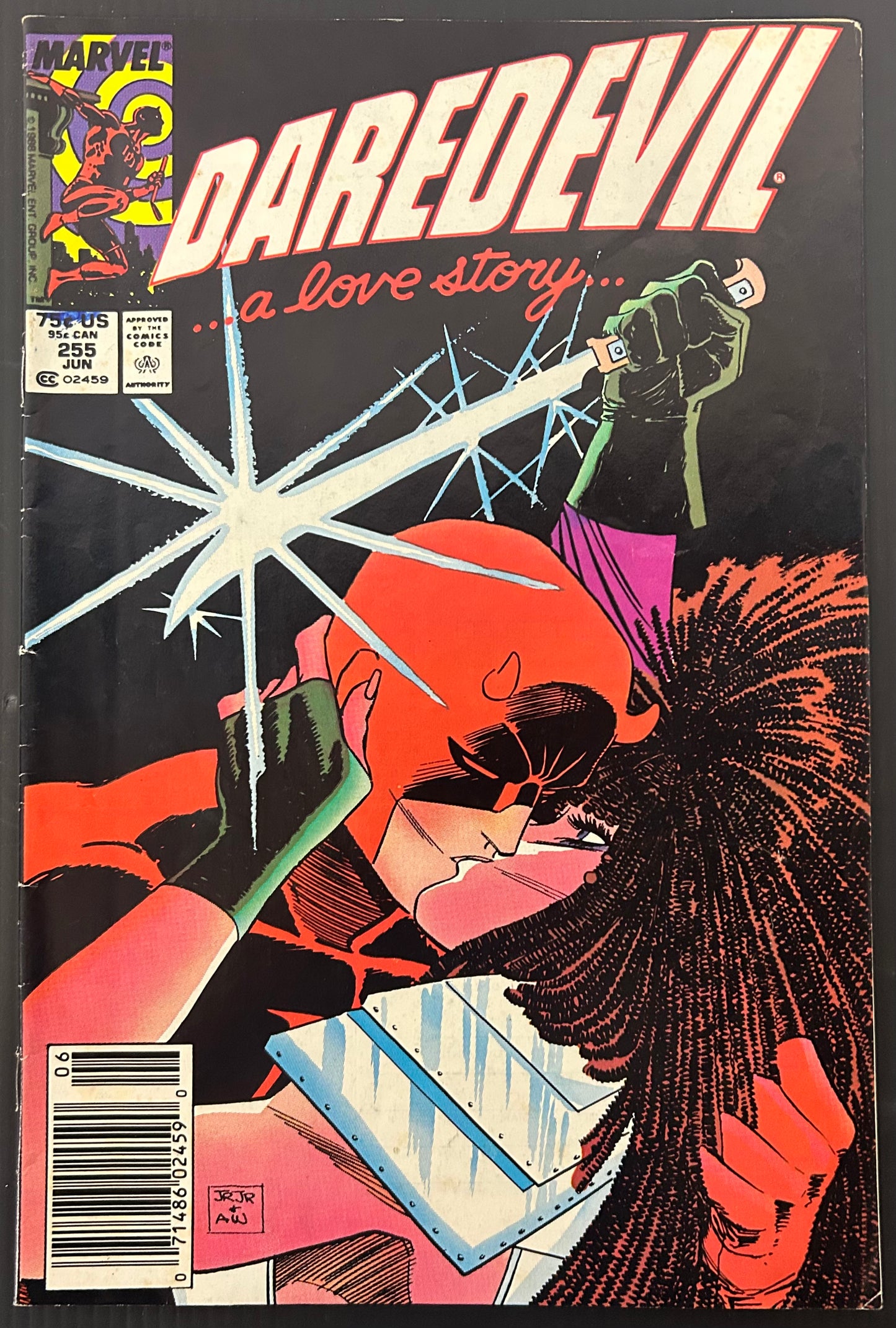 🔑 DAREDEVIL #255 [MARVEL COMICS] NEWSSTAND *2ND APP. TYPHOID MARY* 1988 VG/FN