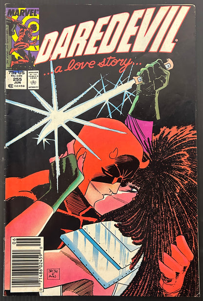 🔑 DAREDEVIL #255 [MARVEL COMICS] NEWSSTAND *2ND APP. TYPHOID MARY* 1988 VG/FN