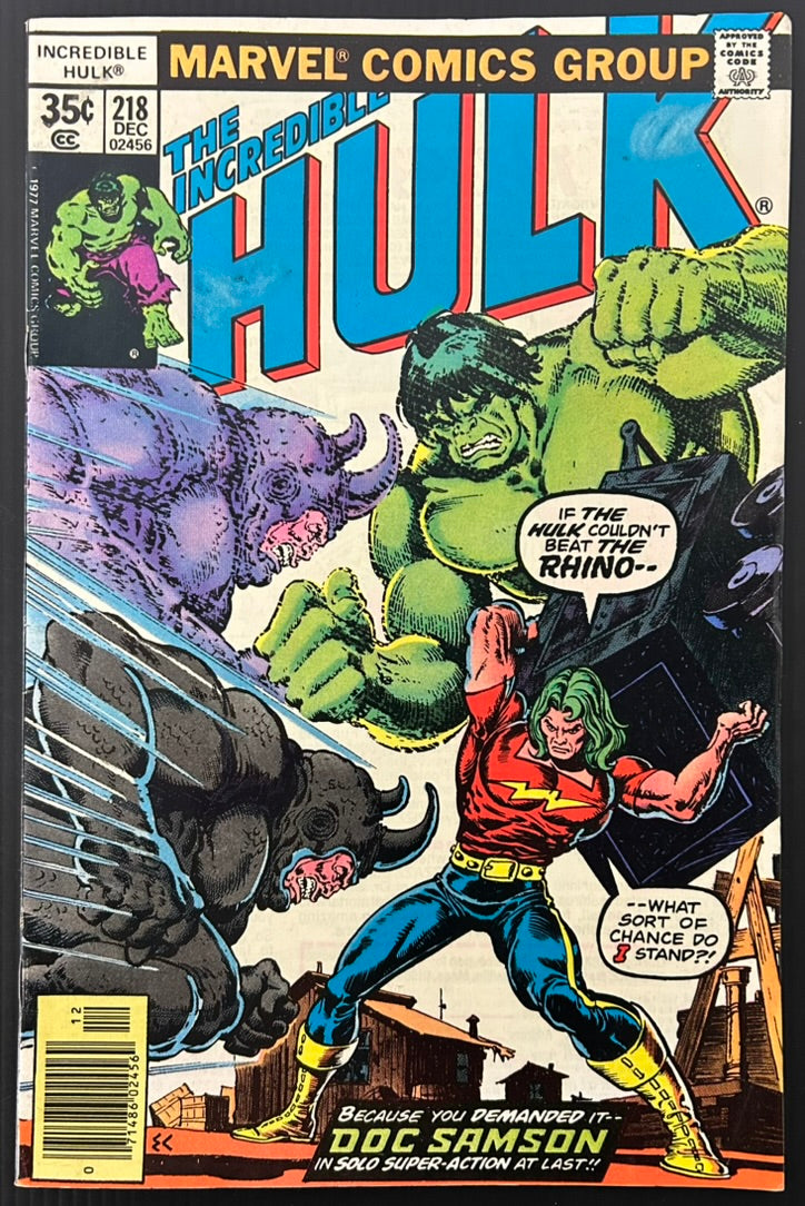 THE INCREDIBLE HULK #218 [MARVEL COMICS] NEWSSTAND 1977 FN+