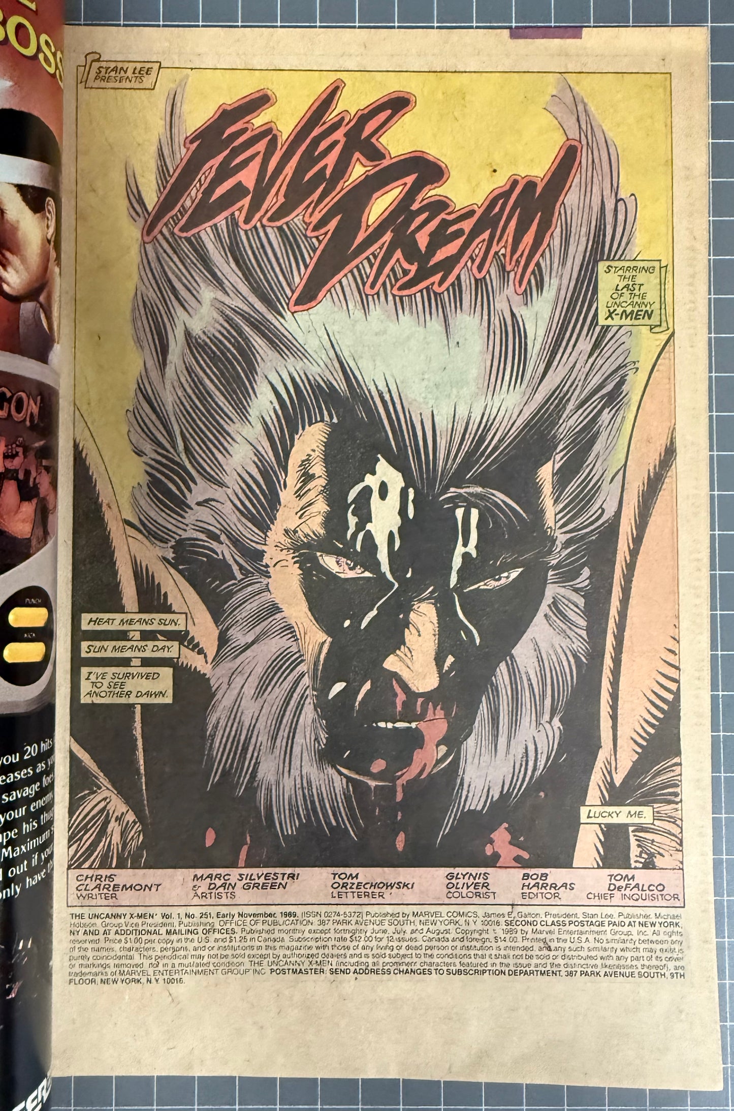 🔑 UNCANNY X-MEN #251 [MARVEL COMICS] DIRECT 1989 FN/VF