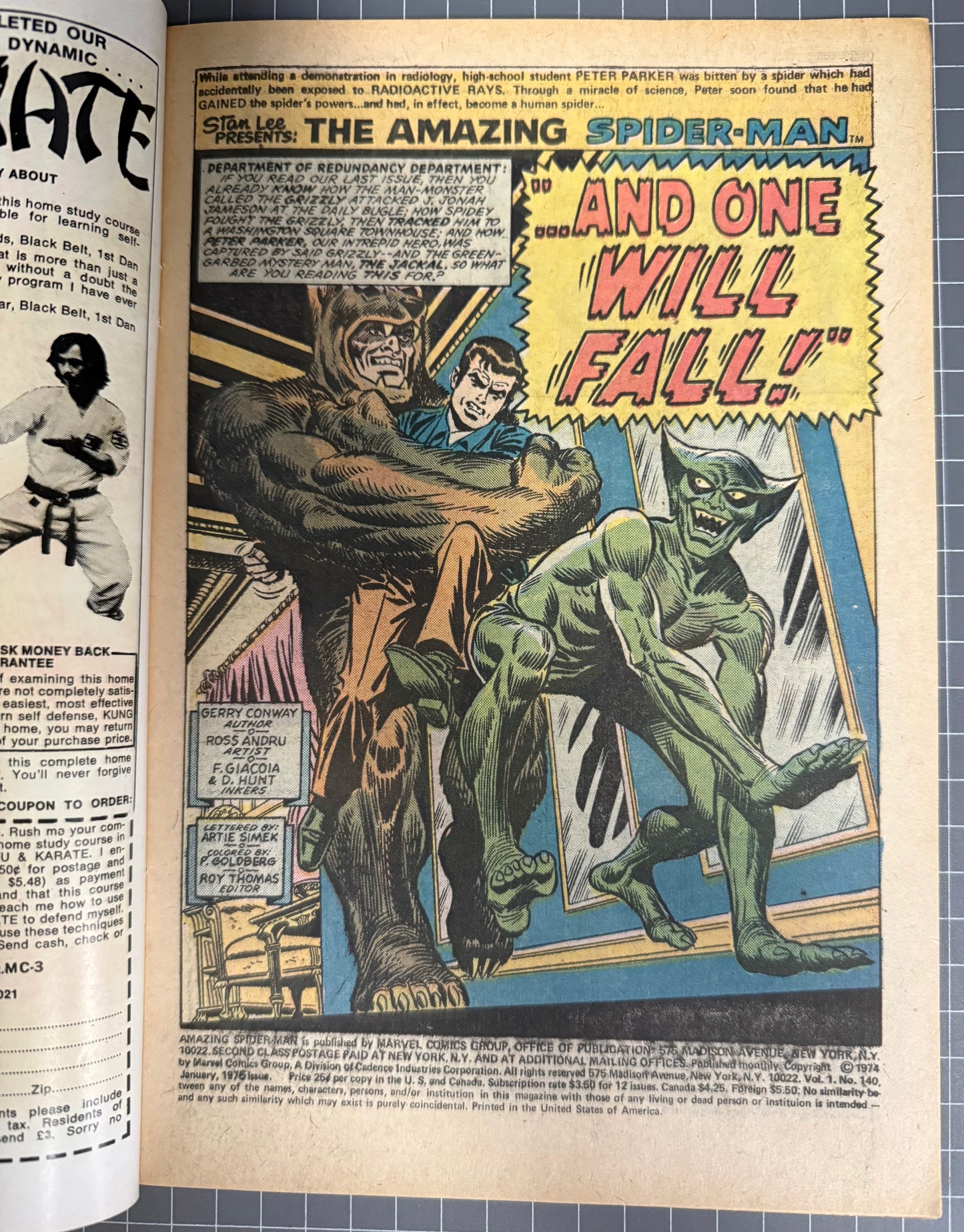 🔑 AMAZING SPIDER-MAN #140 [MARVEL COMICS] *1ST APP. GLORIA GRANT* 1975 FN/VF