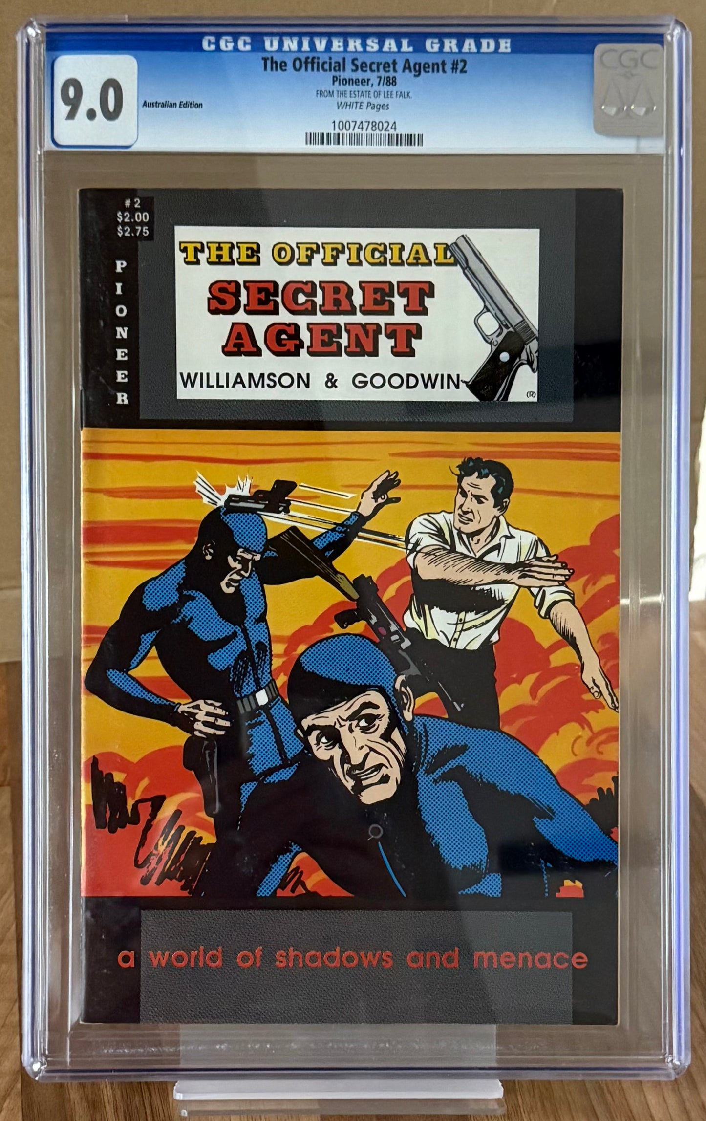 OFFICIAL SECRET AGENT #2 [PIONEER] CGC 9.0 *FROM THE ESTATE OF LEE FALK* 1988