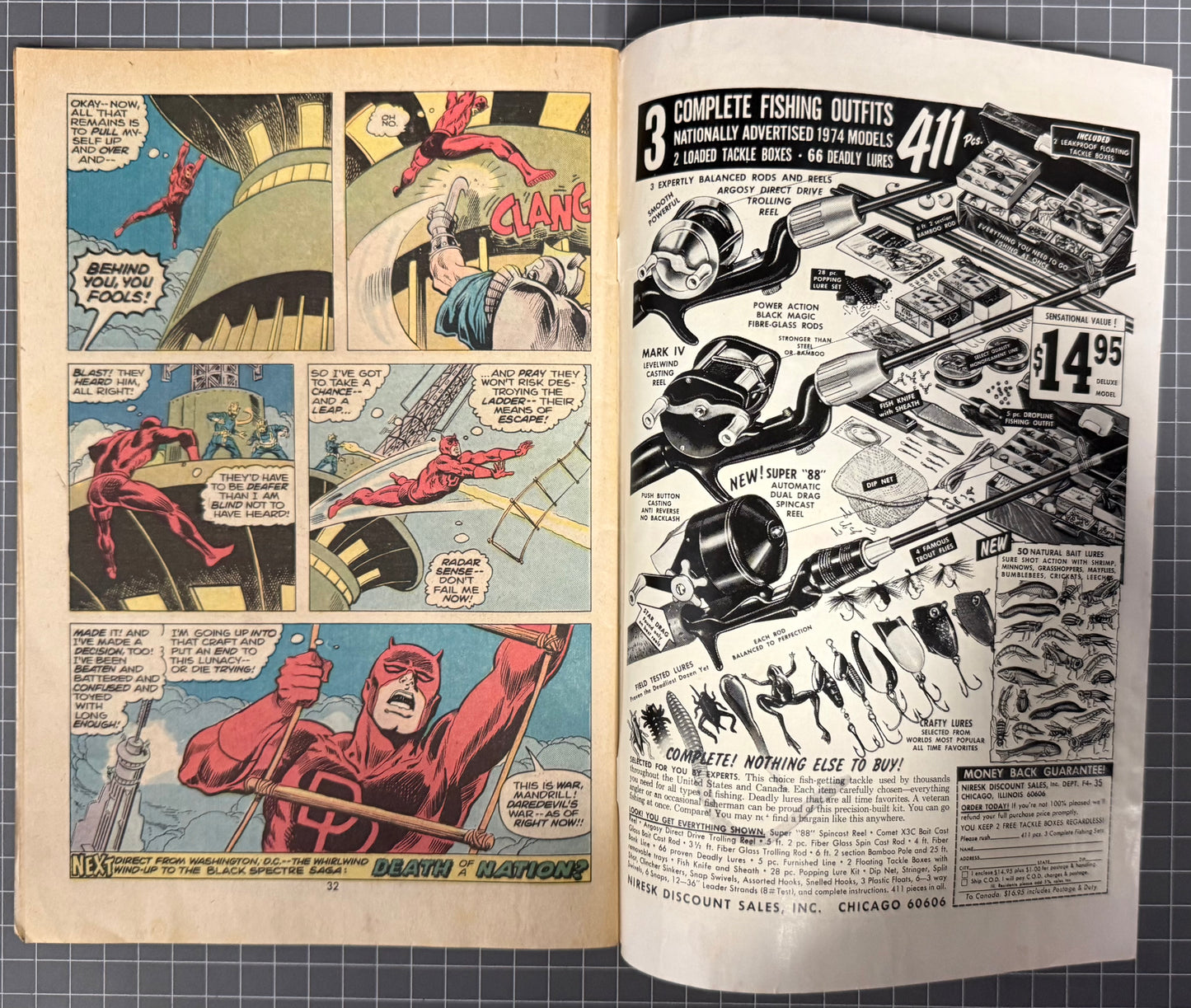 🔑 DAREDEVIL #111 [MARVEL COMICS] DIRECT *1ST APP. SILVER SAMURAI* 1974 FN