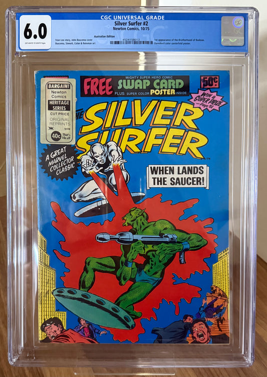 🔑 SILVER SURFER #2 CGC 6.0 + POSTER [NEWTON COMICS] AUSTRALIAN MARVEL 1975
