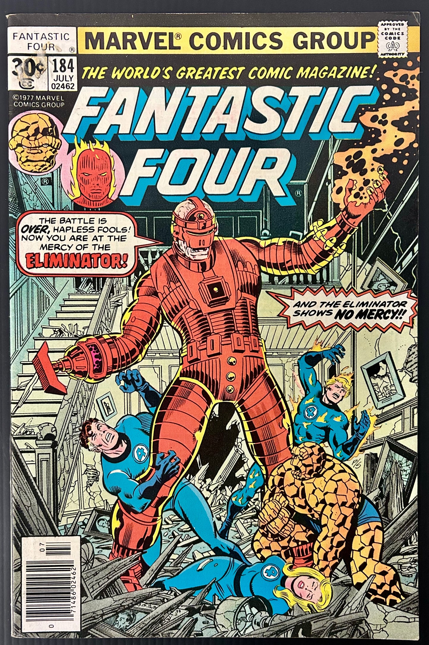 🔑 FANTASTIC FOUR #184 [MARVEL COMICS] NEWSSTAND *1ST APPR ELIMINATOR* 1977 FN