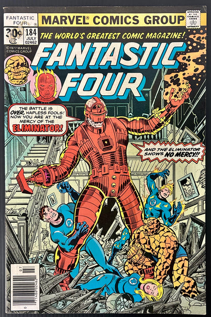 🔑 FANTASTIC FOUR #184 [MARVEL COMICS] NEWSSTAND *1ST APPR ELIMINATOR* 1977 FN