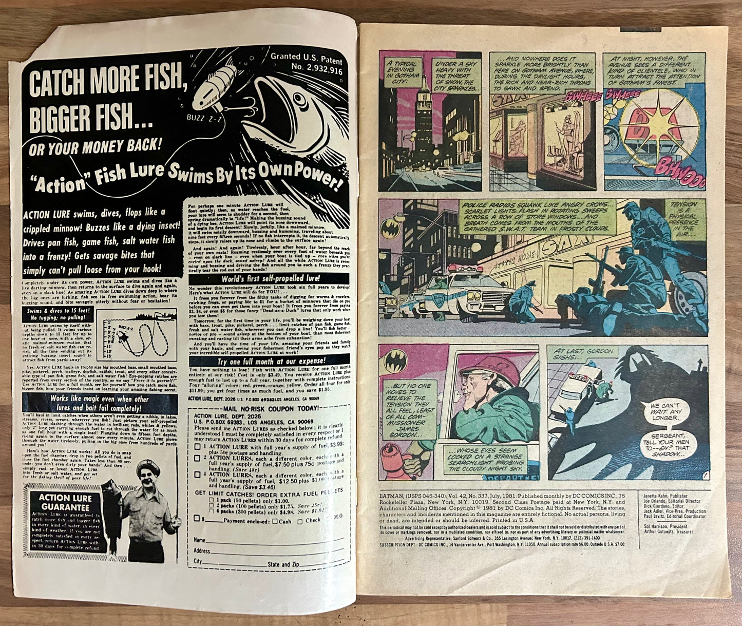 BATMAN #337 [DC COMICS] NEWSSTAND 1981 VG-