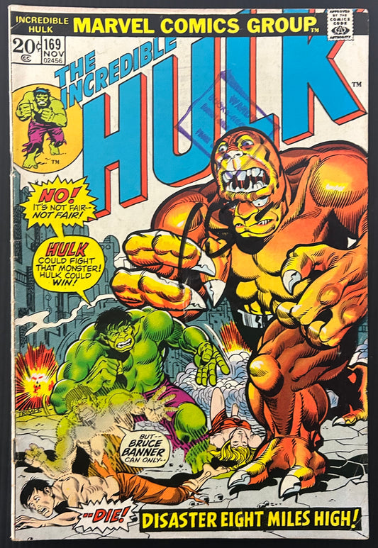 🔑 THE INCREDIBLE HULK #169 [MARVEL COMICS] DIRECT *1ST APP. BI-BEAST* 1973 GD/VG